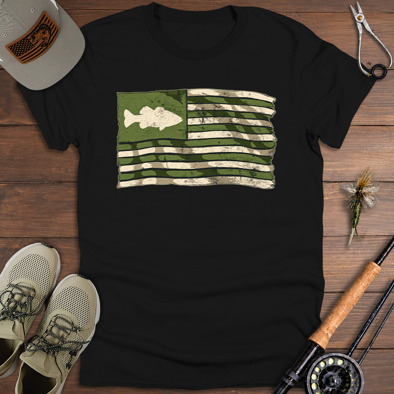 Distressed Fish Flag T-Shirt