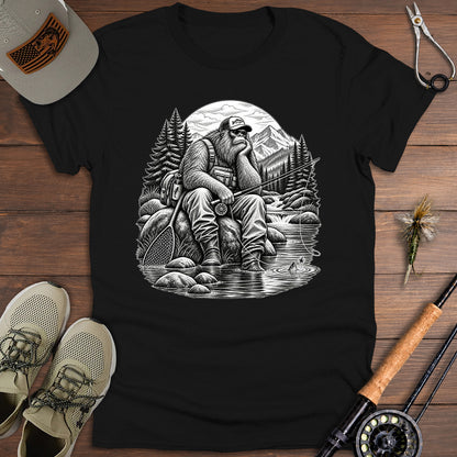 Sasquatch Fly-Fishing Angler T-Shirt