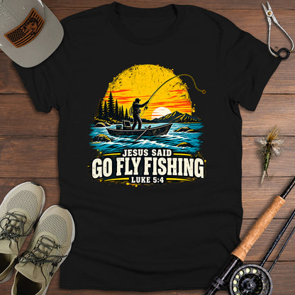 Vintage Fly-Fishing Sunset T-Shirt