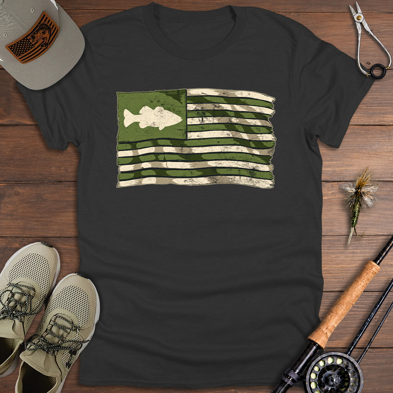 Distressed Fish Flag T-Shirt