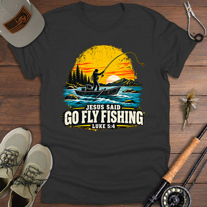 Vintage Fly-Fishing Sunset T-Shirt