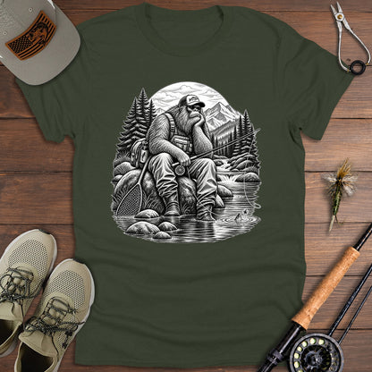 Sasquatch Fly-Fishing Angler T-Shirt